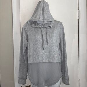 YOGALICIOUS Grey Mesh Panel Hoodie-M